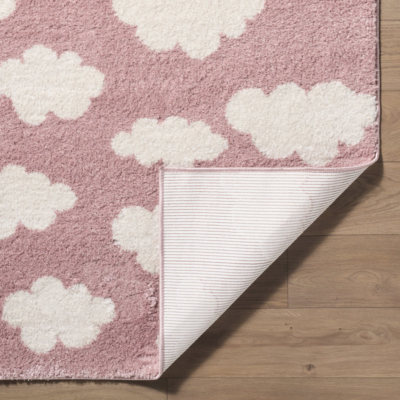 Moroccan Area Rug, Rectangle 200 x 275 cm, Rose/Ivory