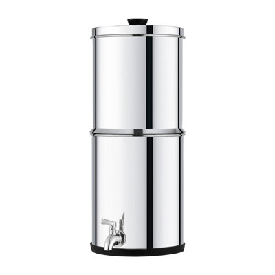 Gravity-Fed Stainless Steel Water Filter System, 2.25 Gallon Countertop Dispenser with Spigot and 2 Carbon Filters for Home, Camping, and RV