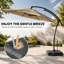 11 pi.  Parasol de patio en porte-à-faux avec base-1551592475