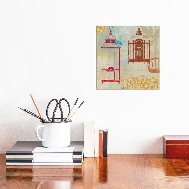 Bird On A Cage I by Aimee Wilson - Wrapped Canvas Print, 30.48 cm H x 30.48 cm W