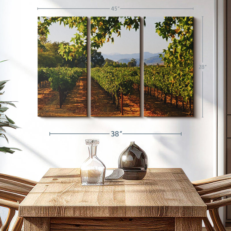 «Napa Vineyard Sunset» sur toile, H 28 po x l 45 po x P 1,25 po
