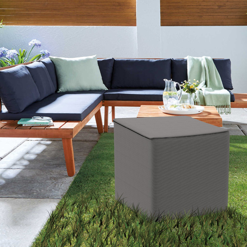 Outdoor Seating Cushion Cover, Gray, 28" W x 28" D