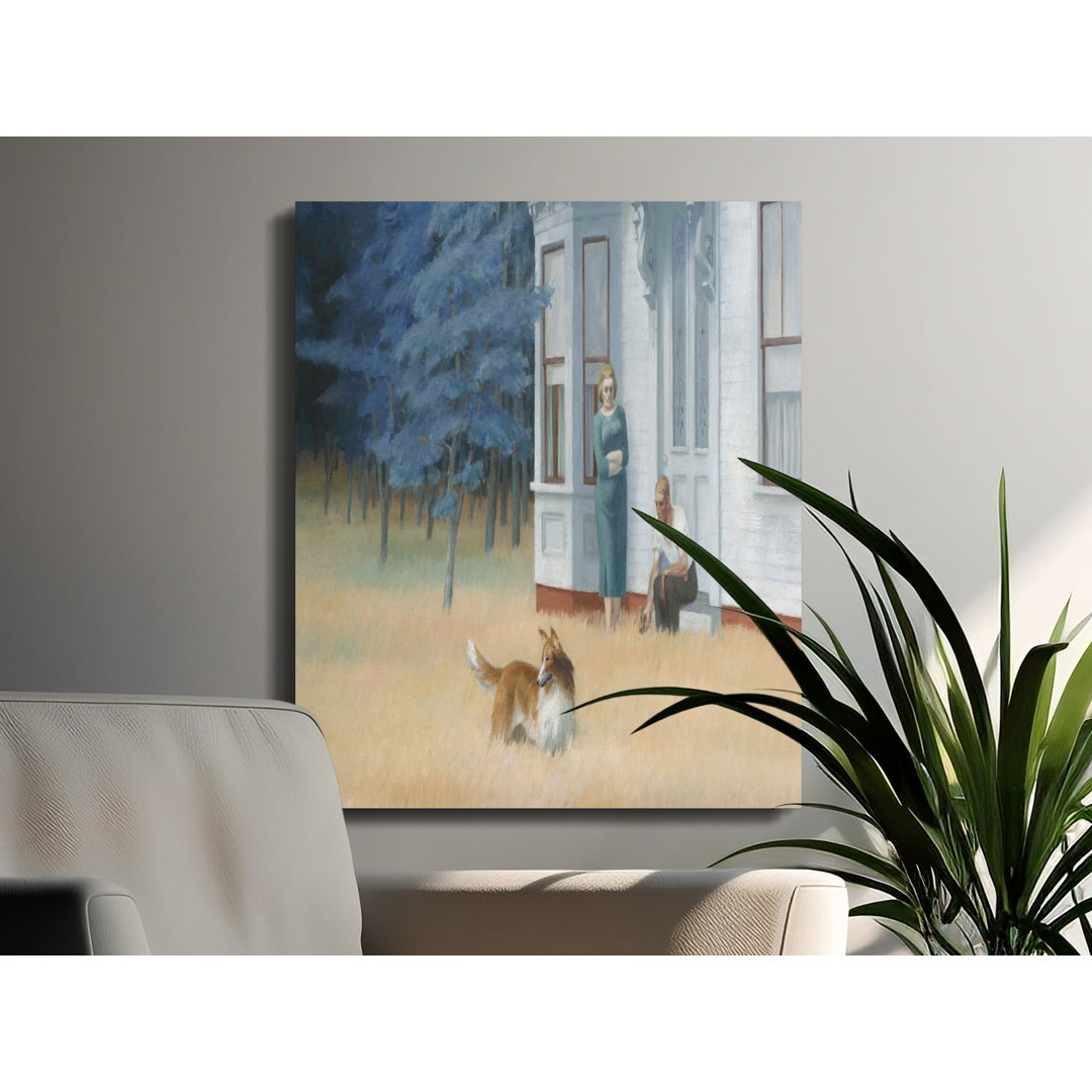 American Realism Painting Canvas Print, Vintage Dog Wall Art, Art History Lover Home Decor Gift