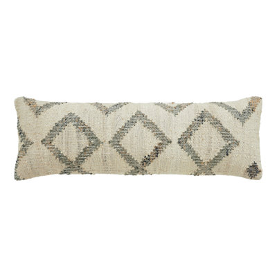 Embroidered Cotton Blend Reversible Throw Pillow
