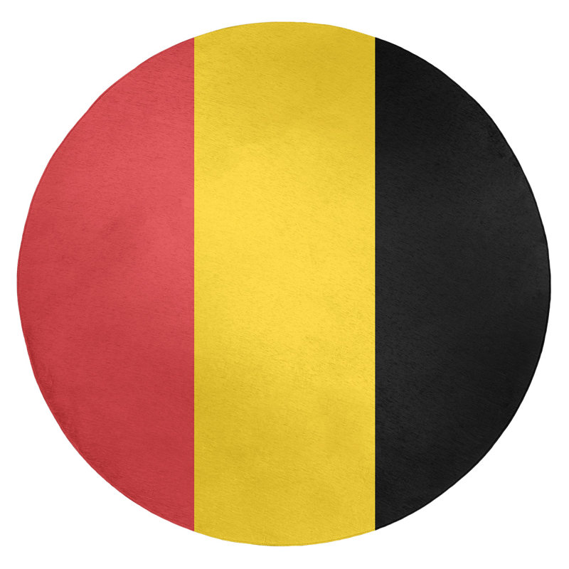 Tapis de zone rouge/jaune, Rond 5 pi