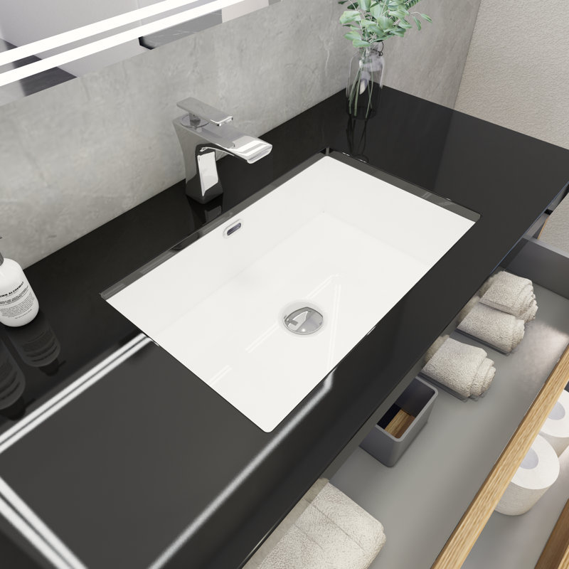 Ensemble de meuble-lavabo simple mural 36 po McConnico, Chêne clair