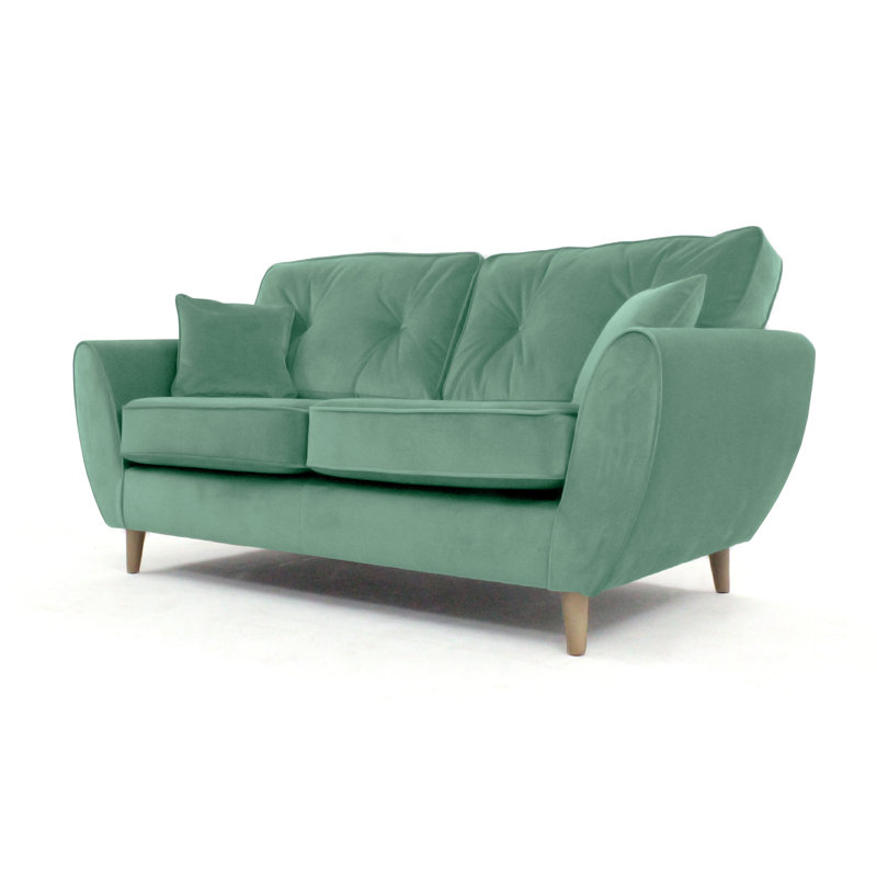 Rafe 3 Seater Velvet Sofa, Lichen Velvet