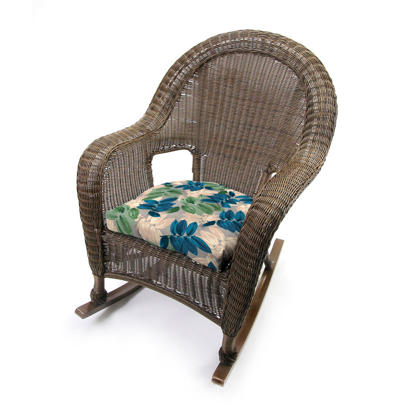 Contoured Outdoor Wicker Seat Cushion, Gray