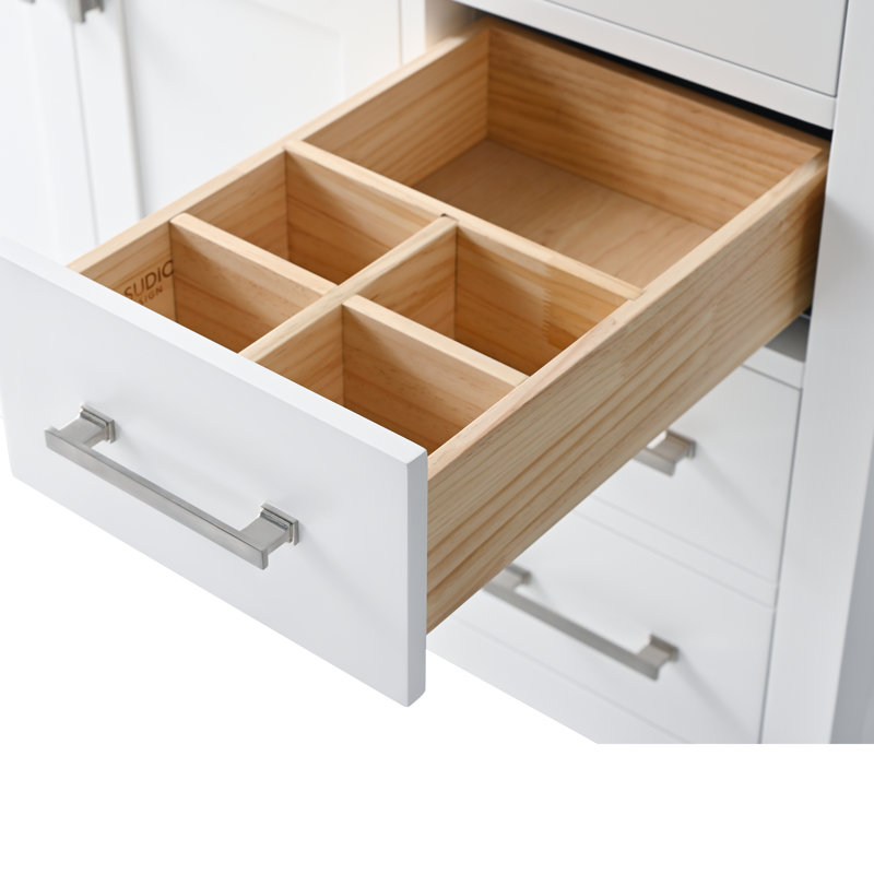 Trevor 42" W Single Vanity, White/Brushed Nickel