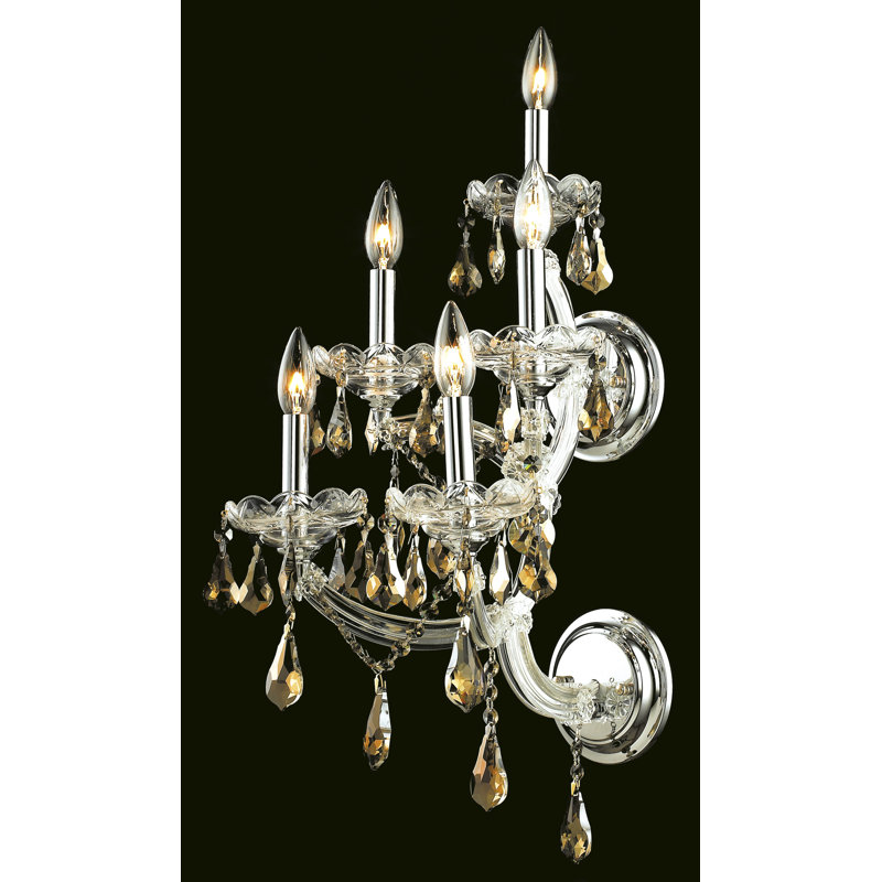 Stockard Wall Sconces, Crystal Clear, Chrome, Royal Cut