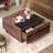 Nellie Modern Living Room Table Sets Of 4, 70 Inch TV Stand, 1 Square Coffee Table With Tempered Glass Top,And 2 End Table, Entertainment Center, Console Table