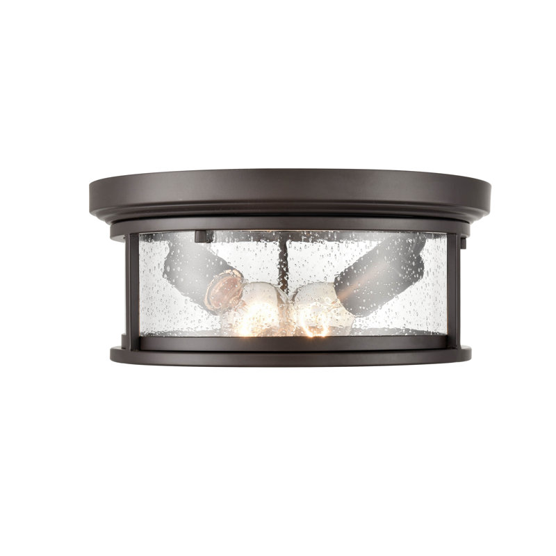2 lumières 12 po Bronze thermolaqué pour l'extérieur, Bullé, Bronze