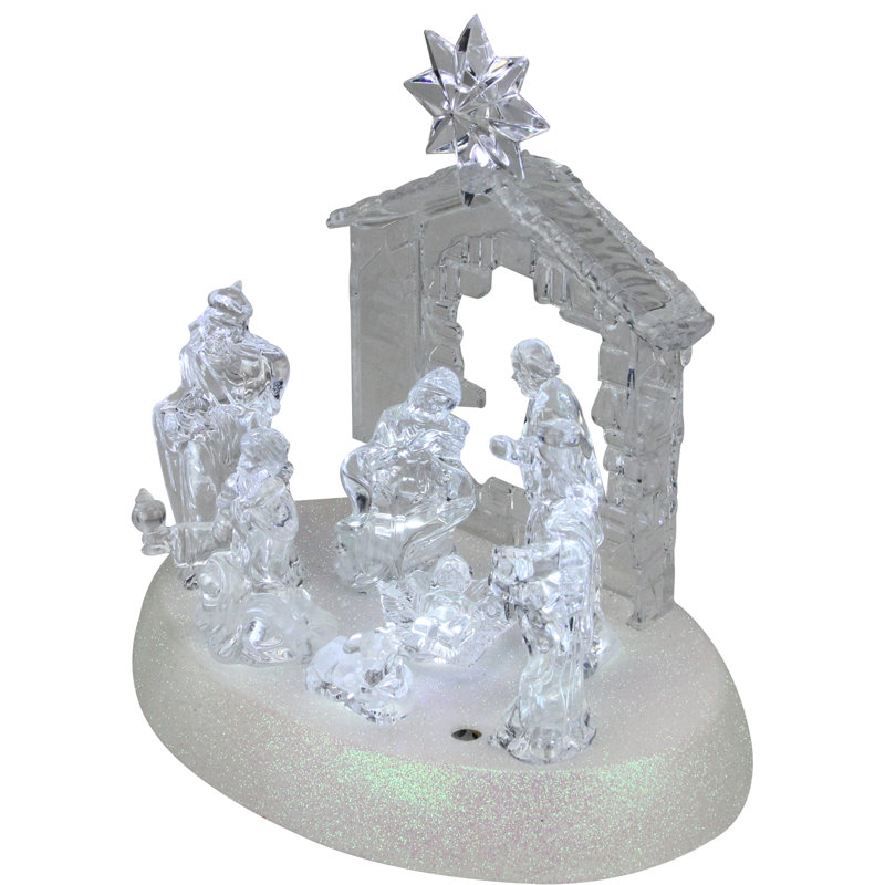 Crèche de Noël à DEL Sainte Famille 7,5 pouces