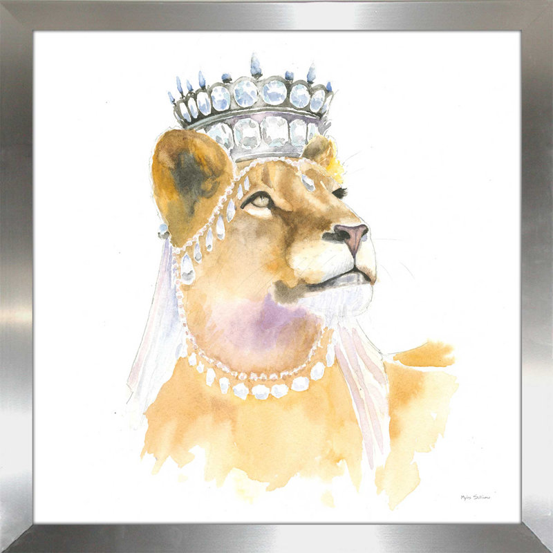 «Jungle Royalty II Crop», art encadré, H 21,5 po x l 21,5 po x P 0,75 po, Encadrement argenté