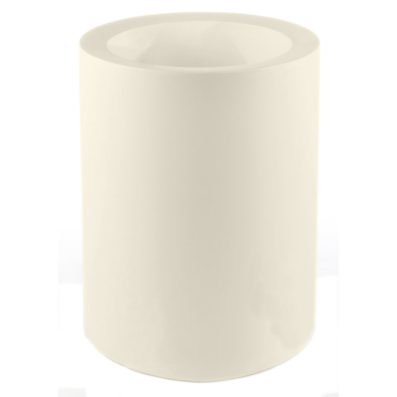 Cilindro Resin Pot Planter, Ecru, 11" H x 5.5" W x 5.5" D