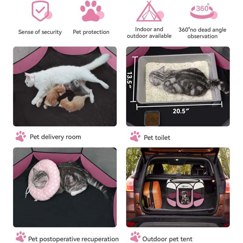 Chien, chat, parc, chiot, parc pour animaux de compagnie, intérieur, cage, tente, cage, extérieur, portable, pop-up, chenil, chenil avec étui de transport pour chiens, chats, lapins