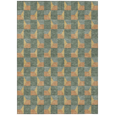 Machine Washable Indoor/Outdoor Chantille ACN2680 Geometric Rug