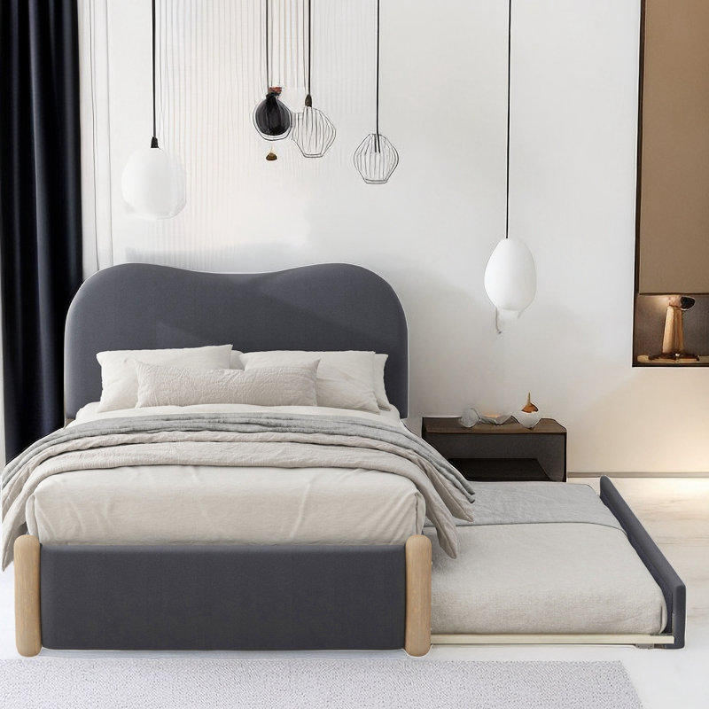 Lit plateforme Berber, gris, Lit simple