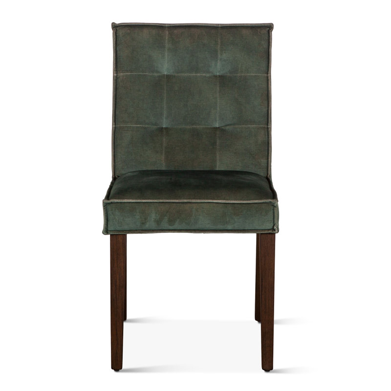 Malti 19'' H Tufted Upholstered Side Chair, Dark Brown, Green