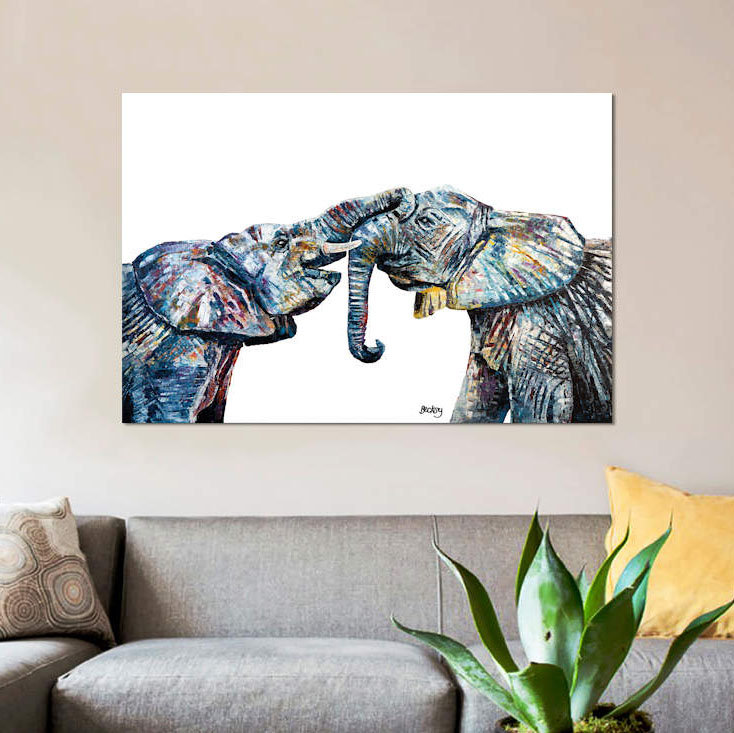 « bahati & bashasha », reproduction sur toile, H 18 po x l 26 po x P 1,5 po, Pas de tapis, Toile tendue