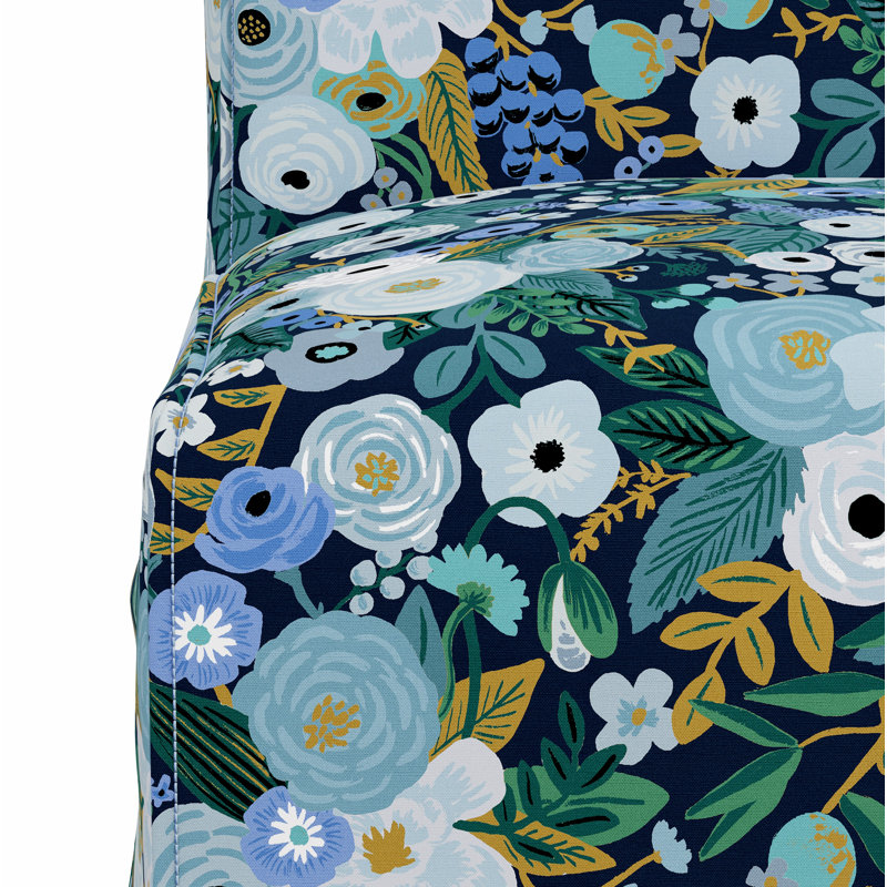 Frances Slipcover Dining Chair, Rpc Garden Party Blue Linen