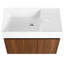 Lavabo d'armoire de salle de bain moderne 30 pouces - portes, fabrication en contreplaqué, finition noyer, montage à flotteur, mécanisme de fermeture en douceur pour les petites salles de bain, corps, apparence, fixation, bains-121112434