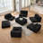109” W Modular Compression Sofa With Ottoman, High Rebound Density Sponge Sofa-462645865