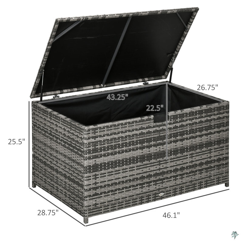 Boîte de rangement de 113 gallons, boîte de rangement extérieure, contenant de rangement étanche, Gris