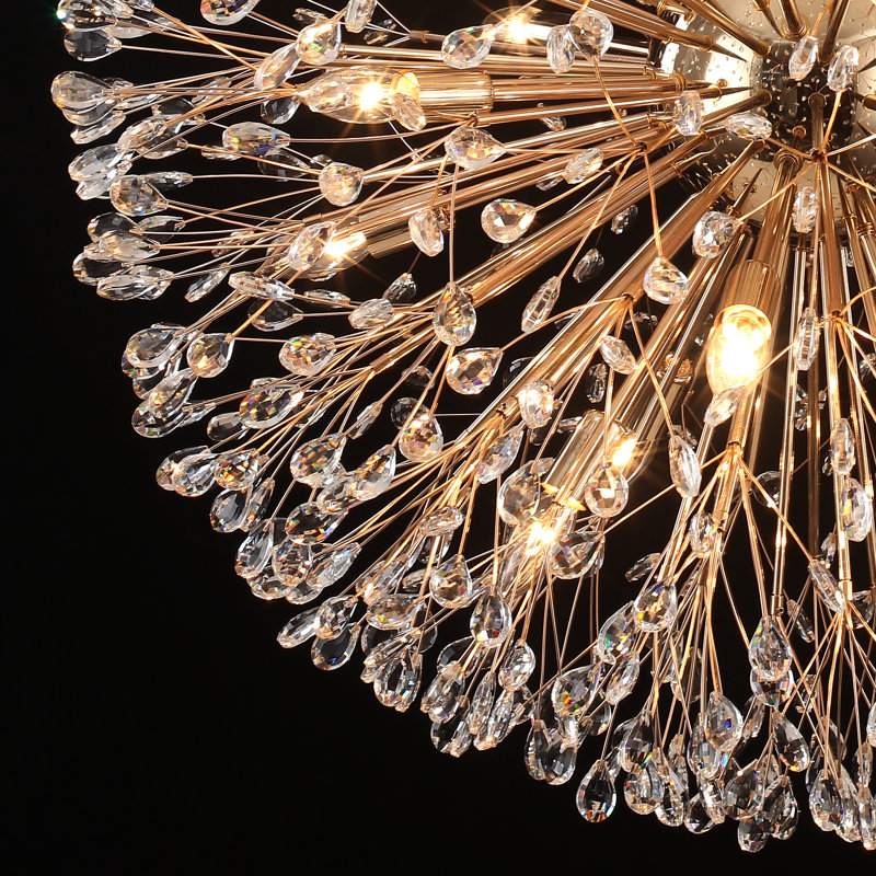 20-Light 35.43'' Dandelion Sputnik Crystal Sphere Chandelier
