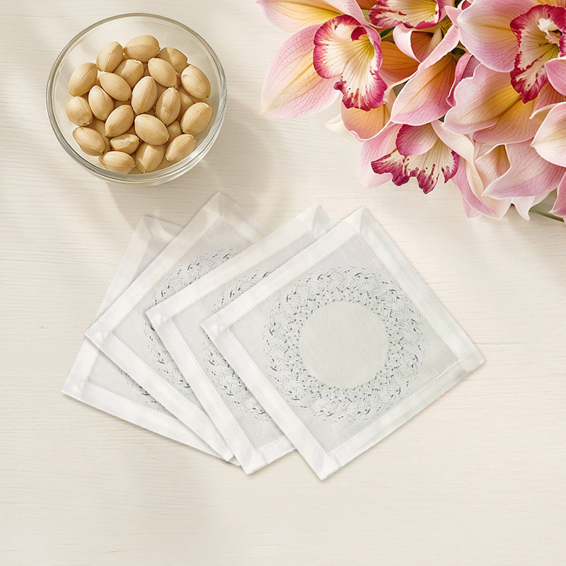 Raffia Cotton Sateen Cocktail Napkins