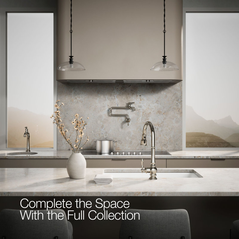 Artifacts® Pull Down Single Handle Kitchen Faucet, Vibrant Polished Nickel