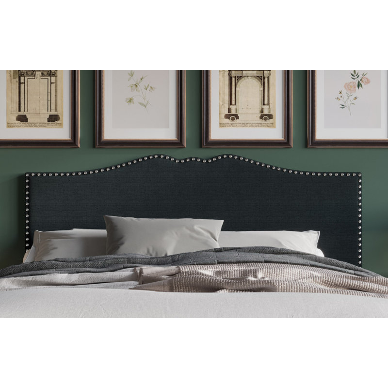 Isahbella Upholstered Headboard, Charcoal Gray, Twin