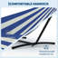 Double Outdoor Hammock with Stand, 204 KG Heavy Duty Portable Hammock with Soft Pillow & Padding, Foldable Hammock for Indoor, Patio, Backyard and Garden Use,Blue, White and Red Stripes-1165732318