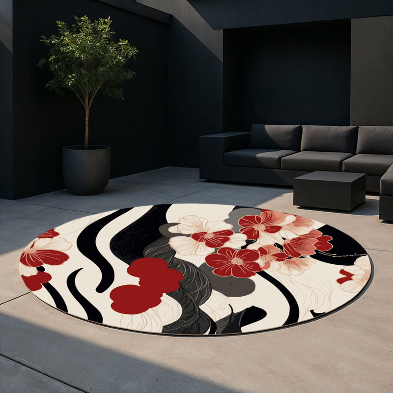 Cherry Horizon Indoor And Outdoor Area Rug, Round 5'