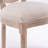 French Style Solid Wood Frame Linen Fabric Rattan Back Dining Chair,Set Of 2, Beige
