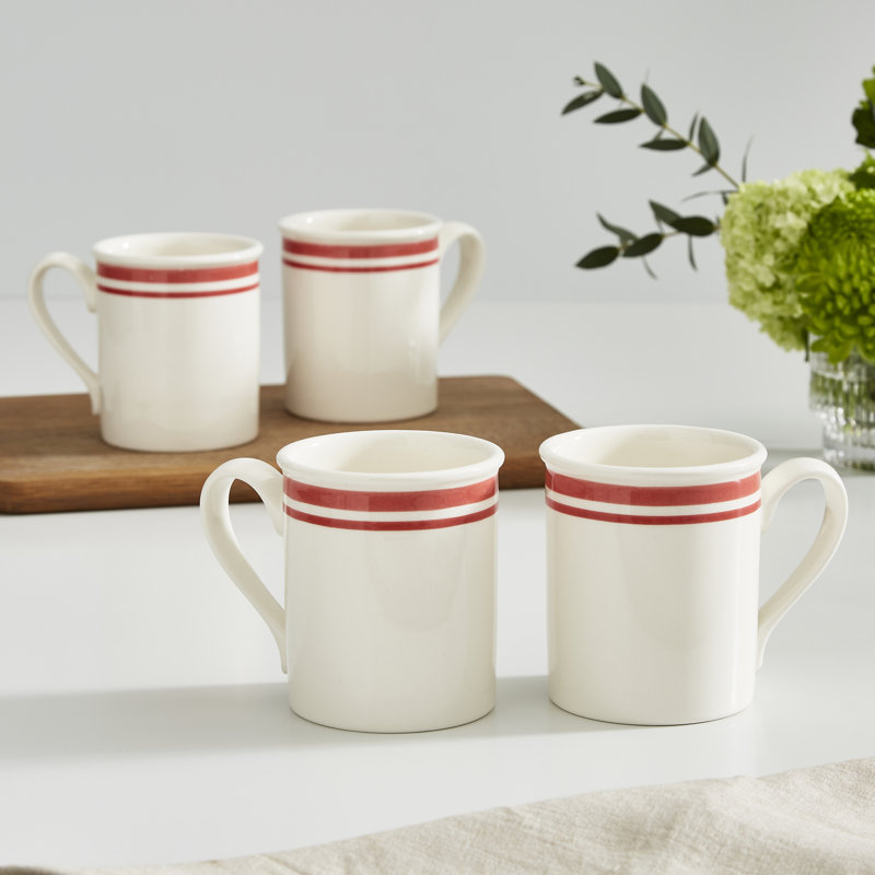 Portmeirion, Potter's Stripe - Breakfast Mugs, Red