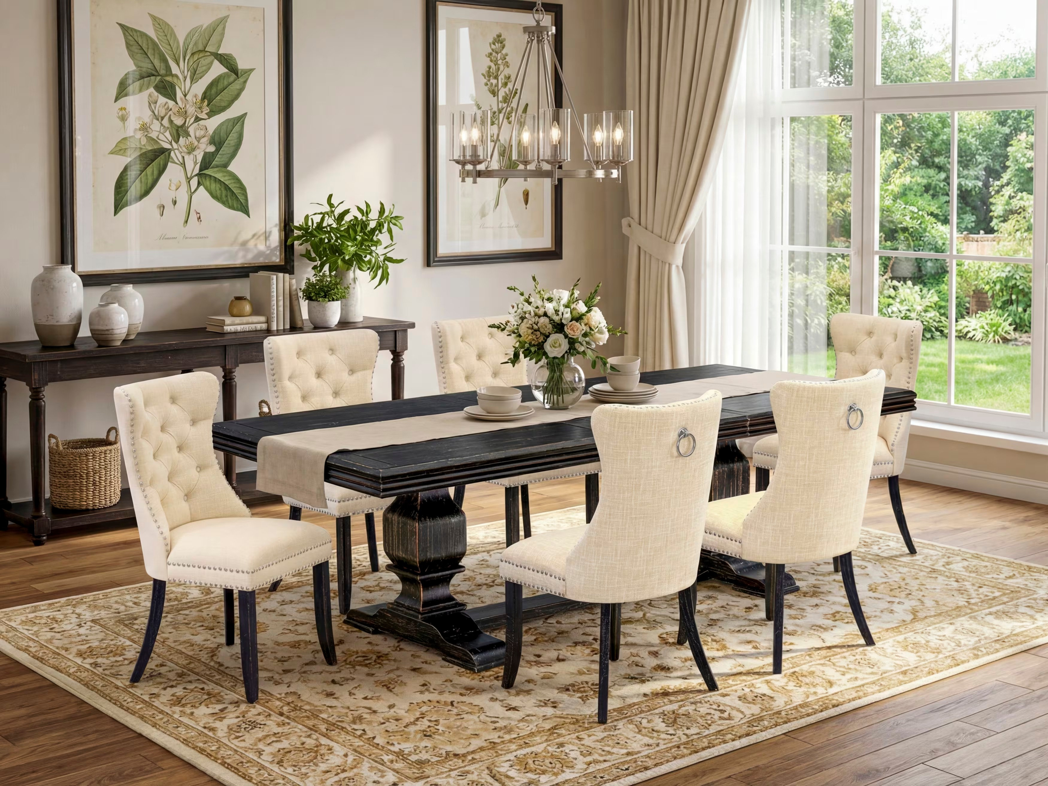 Red Barrel Studio® 7 Pieces Dining Set Contains a Rectangle Kitchen ...