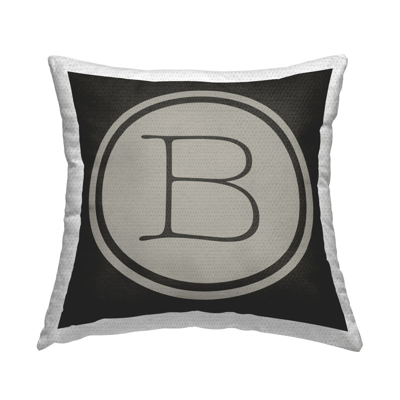 Coussin d'extérieur imprimé rétro Vintage B Typewriter Key par Ziwei Li