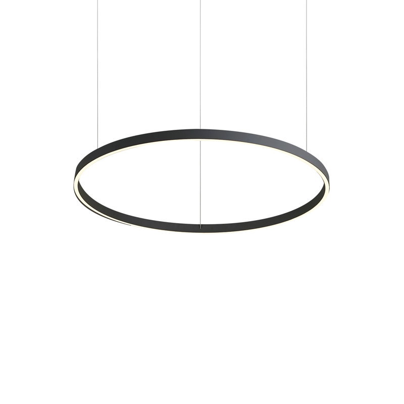 Cerchio 1 - Light LED Unique/Statement Pendant, Black, 123.25" H x 47.25" W x 47.25" D