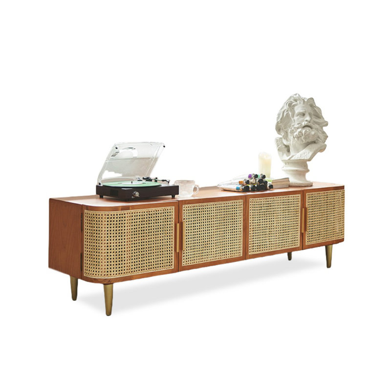 Modern Beige Solid Wood TV Stands
