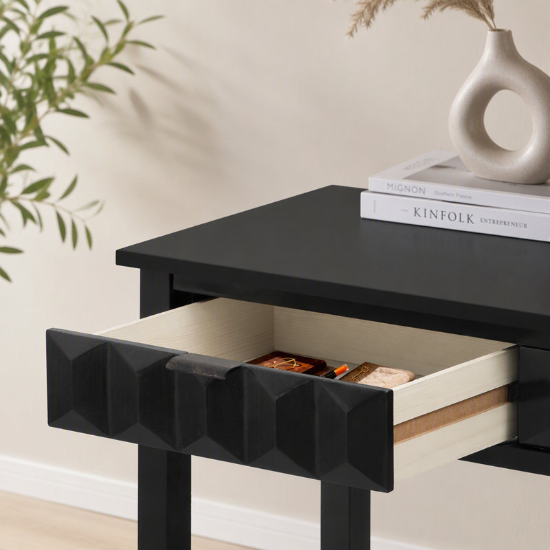 Console d'entrée avec tiroirs, Noir, Noir, Noir
