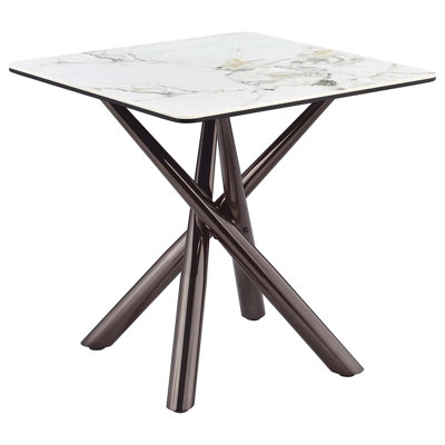 Ensemble de table de salon moderne trois pièces avec bases en astérisque et dessus en pierre