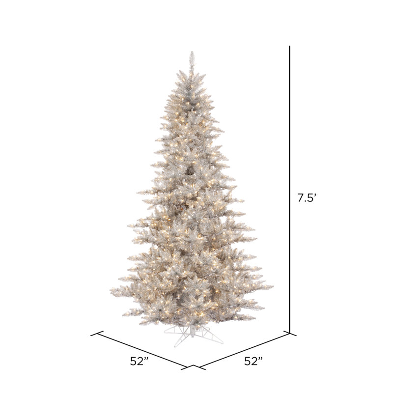 Tinsel Silver Fir Artificial Christmas Tree, 7.5' H