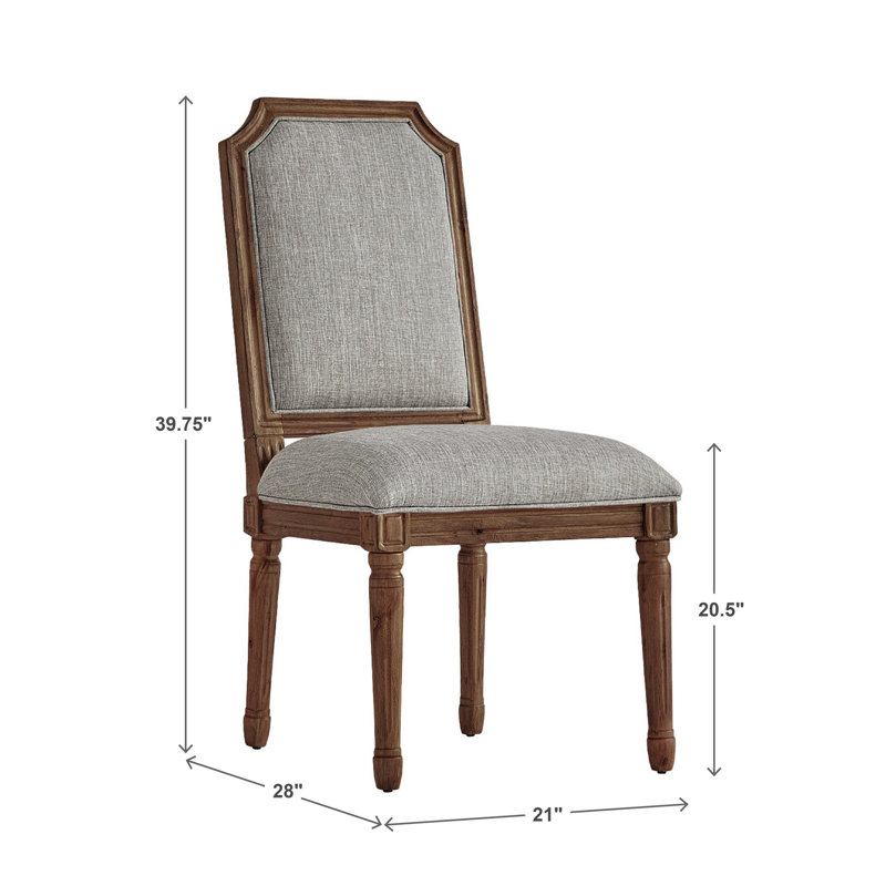 Chaise d'appoint Hildemar, Lin gris, Brun
