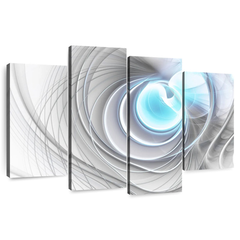 Avery Blue White Grey Abstract, 22" H x 36" W