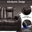 Chaise de cinéma maison en cuir véritable 3 pièces, brun-1700138343