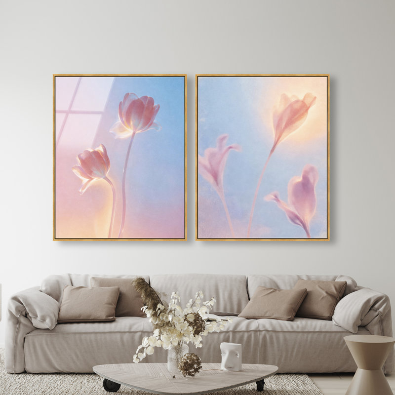 Iridescent Spring Set Set by Oliver Gal, 37"H x 46"W, Gold Floater Frame