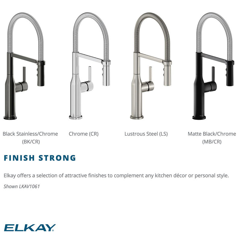 Avado Pull Down Single Handle Kitchen Faucet, Black Stainless and Chrome