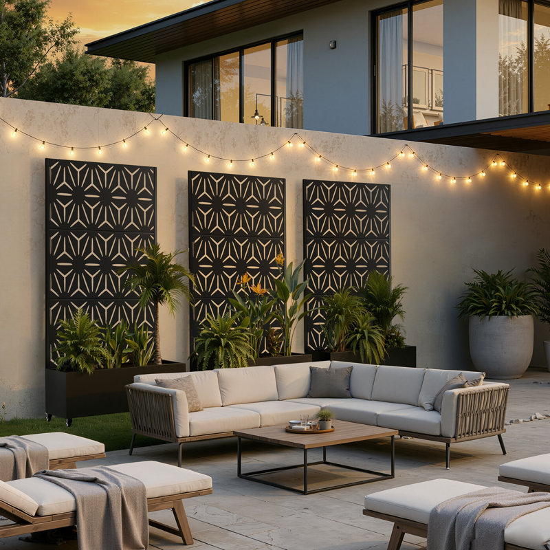 Metal Planter Wall Planter Pot Trellis, Freestanding Raised Garden Bed with Drainage Hole, Sturdy Trellis Planter Box for Patio, Balcony, or Deck