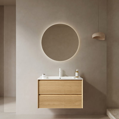 Meuble-lavabo de salle de bain, armoire en contreplaqué de 30 po, lavabo en céramique, tiroir de rangement, armoire de rangement pré-assemblée avec tiroirs,